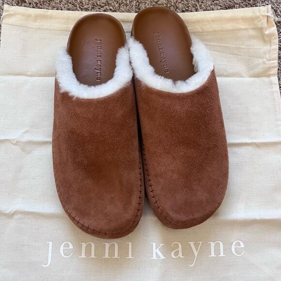 Jenni Kayne Shearling-Lined Moc Clogs Saddle Size 41 NEW - Picture 8 of 13